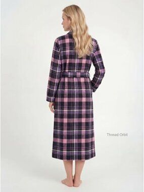 Bottom Robe Intimates & Sleepwear | Andrew Scott 10 Cotton Flannel Long Sleep Robe ...